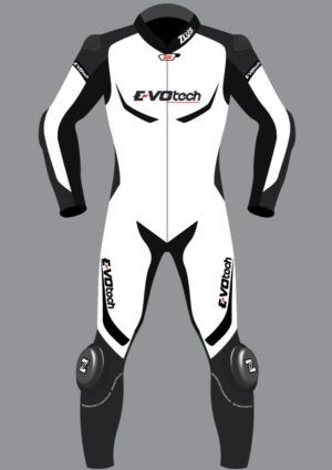 Zeus Evo-Tech Race Suit White Black Customizable