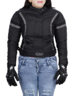 ZENA LADIES MOTORCYCLE JACKET GREY BLACK