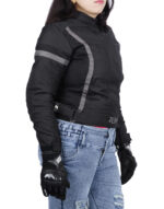 ZENA LADIES MOTORCYCLE JACKET GREY BLACK